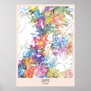 Quito Ecuador City Map Poster