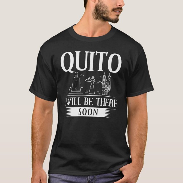 Quito Ecuador City Trip Skyline Map Travel T-Shirt (Vorderseite)