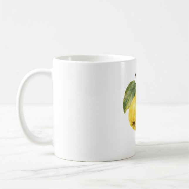 Quittenfrüchte mit Blättern Kaffeetasse (Links)