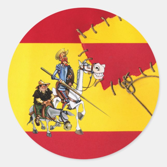 @QUIXOTEdotTV Runder Aufkleber (Vorderseite)