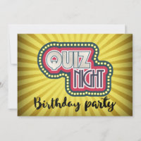 Quiz Night BirthdayTrivia Party über Gelbe Sonnens