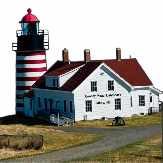 Quoddy Head Lighthouse Freistehende Fotoskulptur (Vorne)