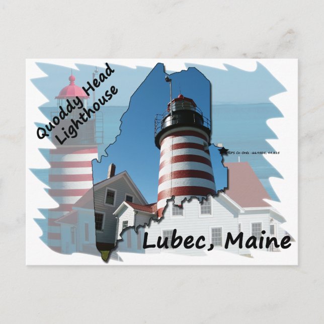 Quoddy Head Lighthouse ver2 Postkarte (Vorderseite)