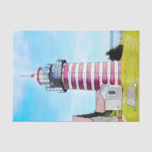 Quoddy Lighthouse Watercolor Decoupage Seidenpapier