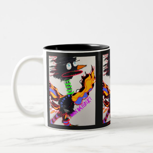 QUOI D'A FLOCK 11 oz. mug à deux tons (Gauche)
