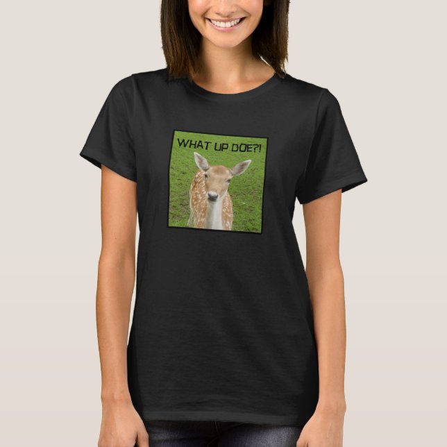 Quoi de neuf ?! T-shirt avec photo de cerf (Devant)
