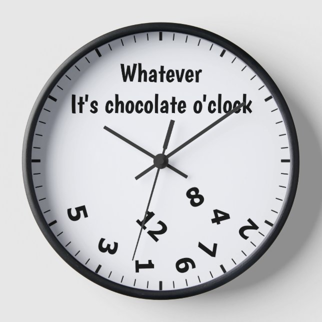 Quoi que ce soit Chocolat O'clock Horloge drôle (Recto)
