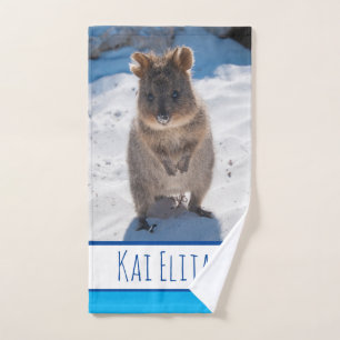 Quokka am Strand Australien, Blue Boys Handtuch