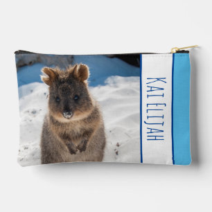 Quokka am Strand Australien Blue Boys Personalisie Zubehörtasche
