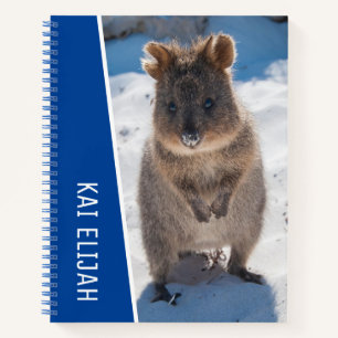 Quokka Australia Personalisiert Blue Kids Notizbuch