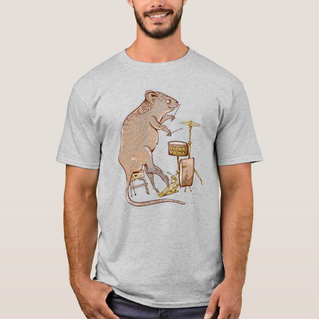 Quokka Australian Animal Drummer T-Shirt (Vorderseite)