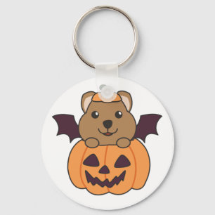 Quokka Halloween Pumpkin Bat Kostüm Schlüsselanhän Schlüsselanhänger