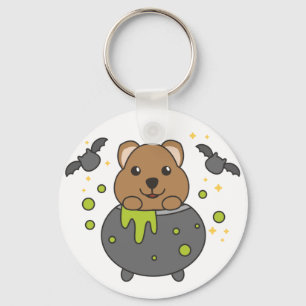 Quokka Happy Halloween Cauldron Bat Schlüsselanhän Schlüsselanhänger