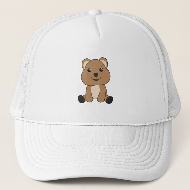 Quokka Happy Niedlicher Tiere Quokkas Truckerkappe (Vorderseite)