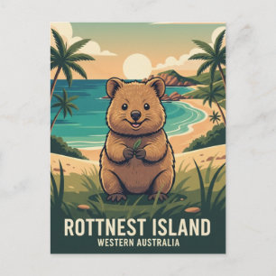 Quokka in Rottnest Island Australien Postkarte