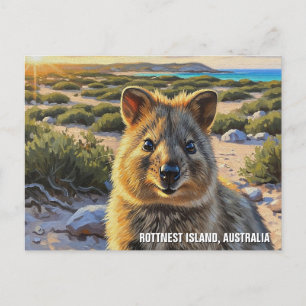 Quokka in Rottnest Island Australien Postkarte