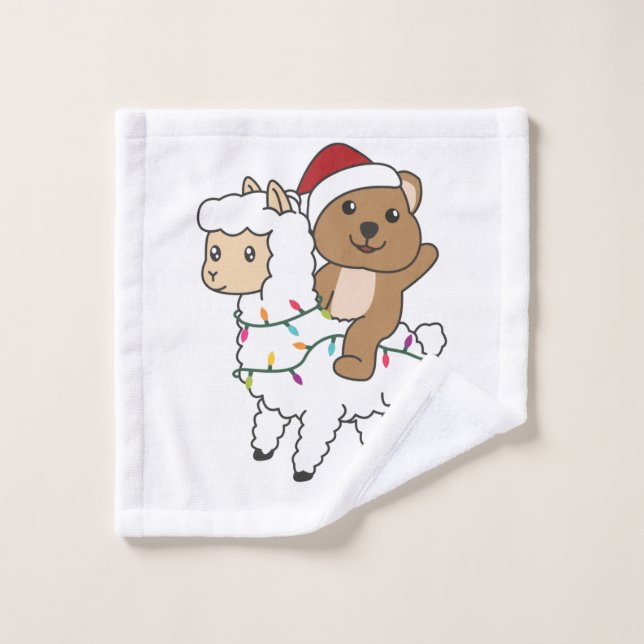 Quokka Llama Weihnachtsschnee Wintertiere Waschlappen (Waschlappen)