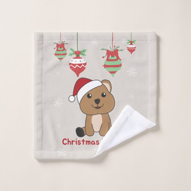 Quokka Noël Neige Animaux d'hiver Quokkas Laver (Gant de toilette)