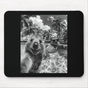 Quokka-Pool-Selfie-Urlaub lustiges Tier Sommer  Mousepad
