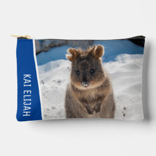 Quokka Süßes Tier am Strand Australien Blau Zubehörtasche