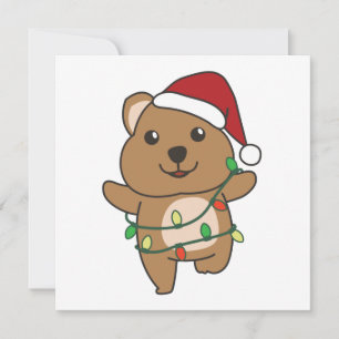 Quokka Weihnachts-Wintertiere Quokkas Einladung