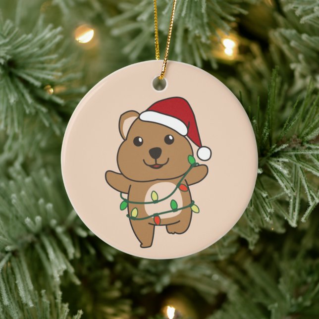 Quokka Weihnachts-Wintertiere Quokkas Keramik oder Ornament (Baum)