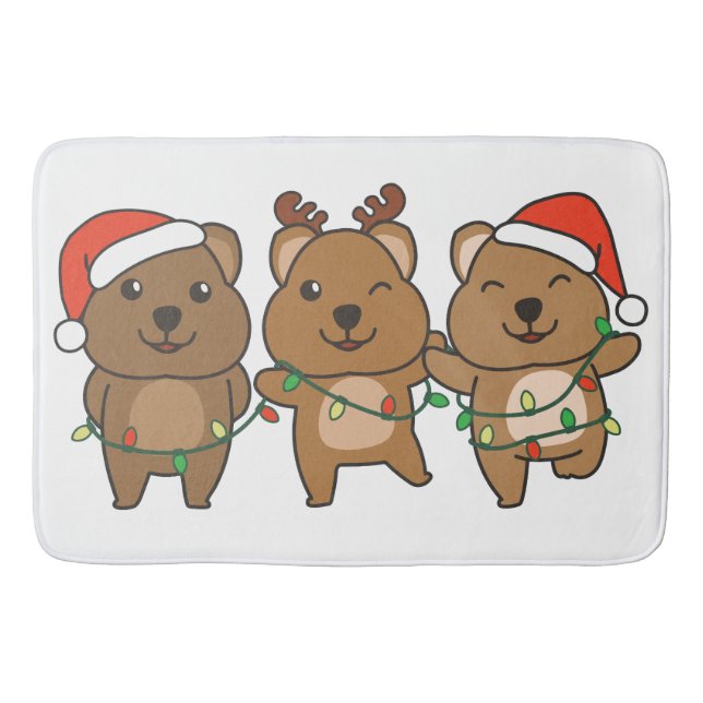 Quokka Weihnachtslebewesen Niedlich Quokkas Badematte (Vorderseite)