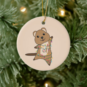 Quokka Weihnachtsschnee Wintertiere Quokkas Ceram Keramik Ornament