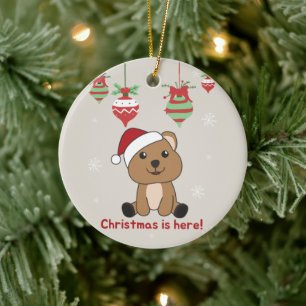 Quokka Weihnachtsschnee Wintertiere Quokkas Ceram Keramik Ornament