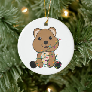 Quokka Weihnachtsschnee Wintertiere Quokkas Keramik Ornament