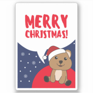 Quokka Weihnachtsschnee Wintertiere Quokkas-Stick Aufkleber
