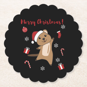 Quokka Weihnachtsschnee Wintertiere Quokkas Untersetzer