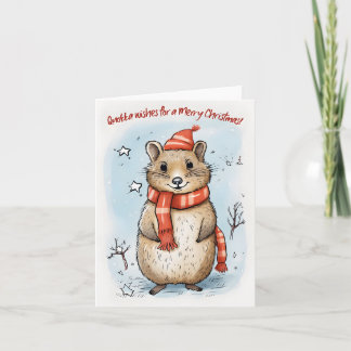 Quokka wünscht ein frohes Weihnachtsfest - Karte