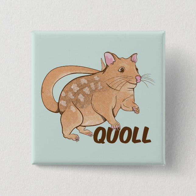 Quoll Australian Marsupial Button (Vorderseite)