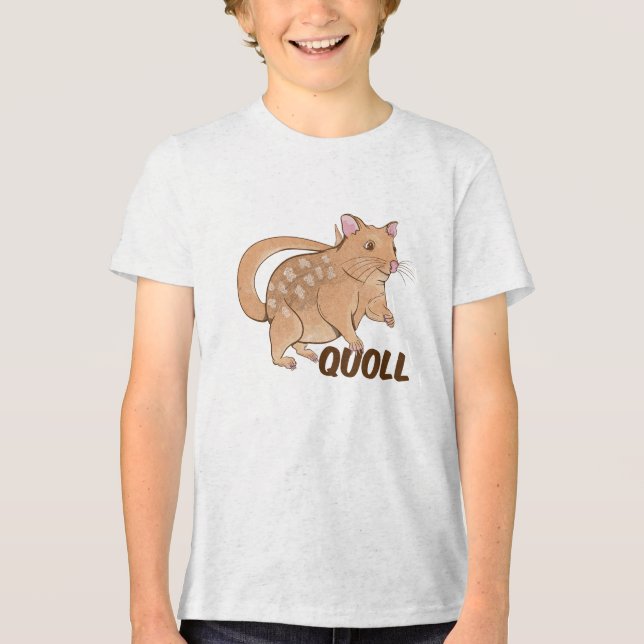 Quoll Australian Marsupial Tri-Blend Shirt (Vorderseite)