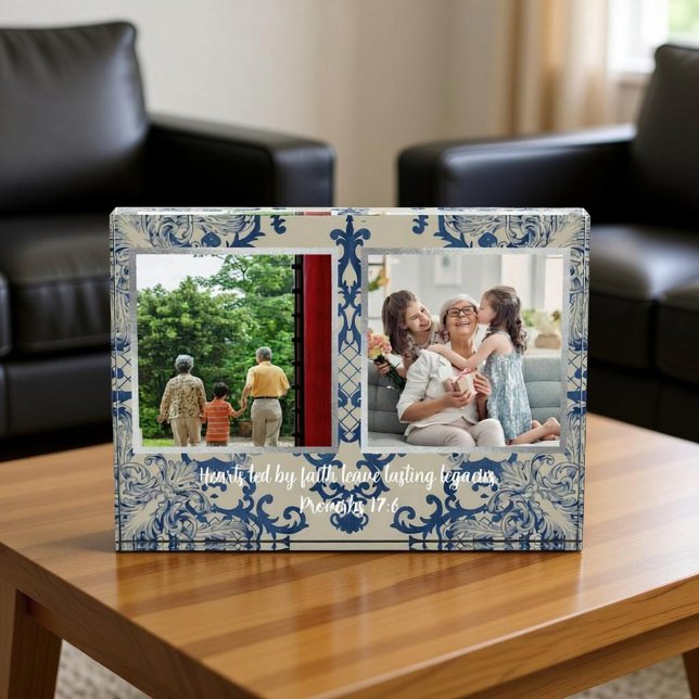 Quote and Bible Verse Vintage Pattern Photo Block (Von Creator hochgeladen)