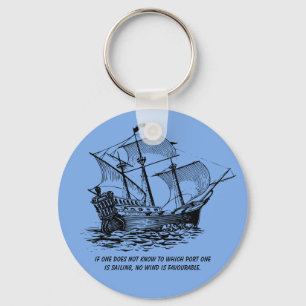 QUOTE FÜR Vintages SCHIFF Schlüsselanhänger