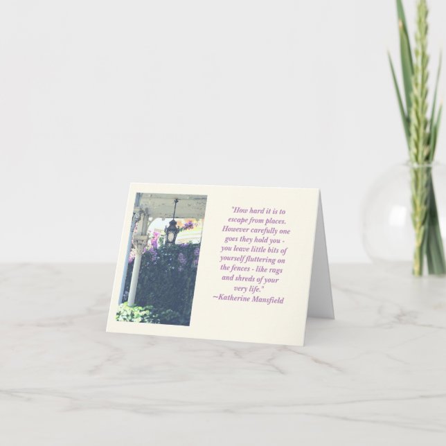 QUOTE ÜBER BEWEGUNG UND SPRICHWORT GOODBYES KARTE (Vorderseite)