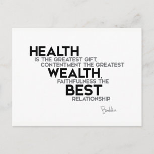 QUOTEN: Buddha: Gesundheit: bestes Geschenk Postkarte
