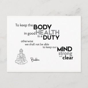 QUOTEN: Buddha: Körper in guter Gesundheit Postkarte