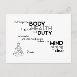 QUOTEN: Buddha: Körper in guter Gesundheit Postkarte