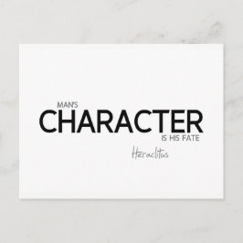 QUOTEN: Heraclitus: Der menschliche Charakter Postkarte