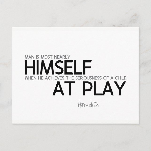QUOTEN: Heraclitus: Kind im Spiel Postkarte (Vorderseite)