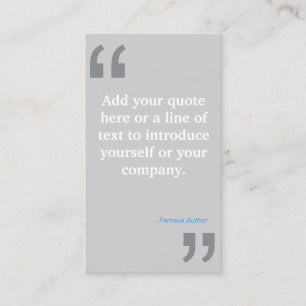 QUOTEN in der "LT GRAY Designer Business Card" Visitenkarte
