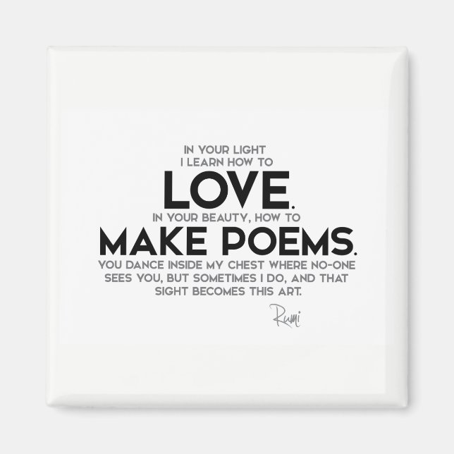 QUOTEN: Rumi: Liebe lernen Magnet (Vorne)