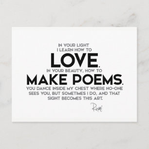 QUOTEN: Rumi: Liebe lernen Postkarte