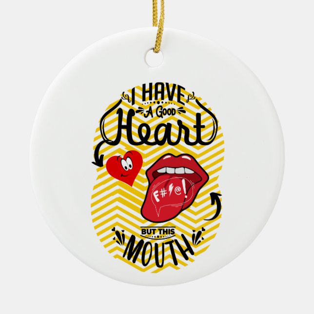 QUOTEN SARCASM KERAMIK ORNAMENT (Vorne)