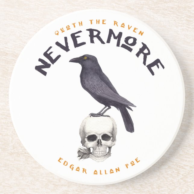 Quoth der Rabe nie wieder - Edgar Allan Poe Untersetzer (Vorne)