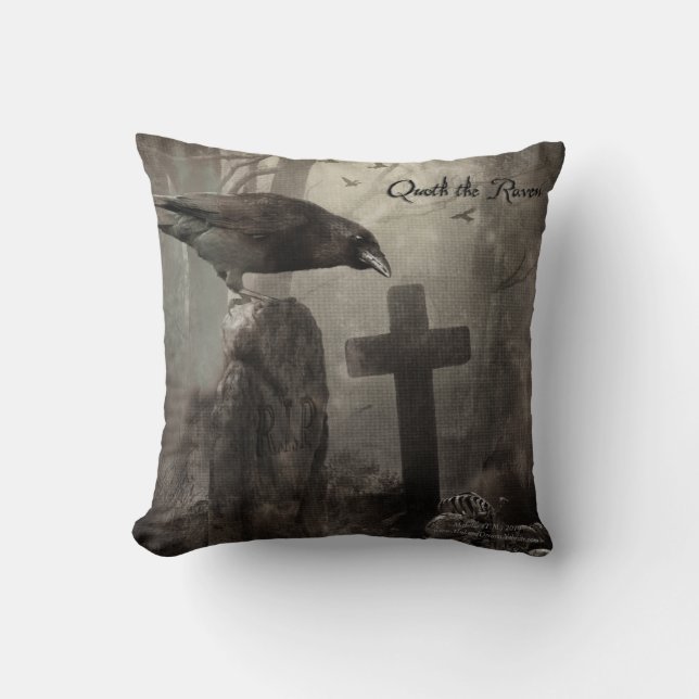 Quoth the Raven Kissen (Vorderseite)