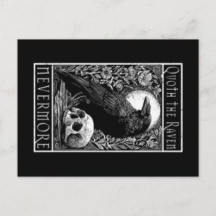 Quoth the Raven - Nevermore - Edgar Allan Poe art Postkarte